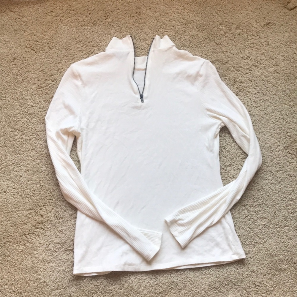 White quarter zip